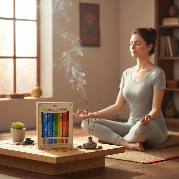 HEM Seven Chakras Incense Gift Set - 7 Scents 140 Sticks - New - Picture 3 of 6